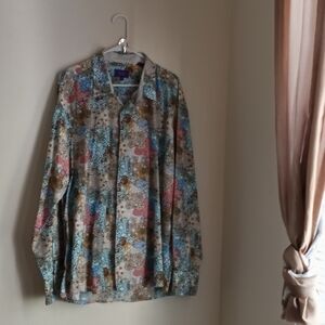 TALLIA Shirt Men 18.5 Multi-Color Party Academia Office Church Dinner Events